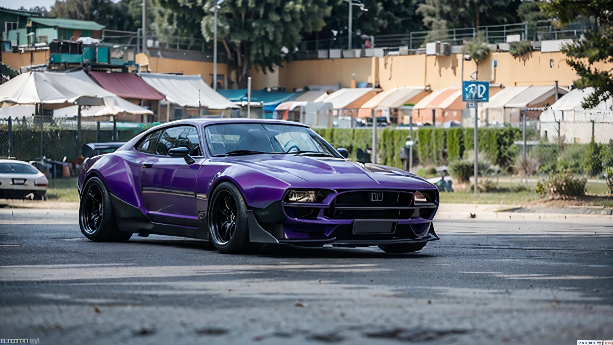 HQ, Photorealistic, 16:9, forza horizon 5, sport photo, A modern sport purple car