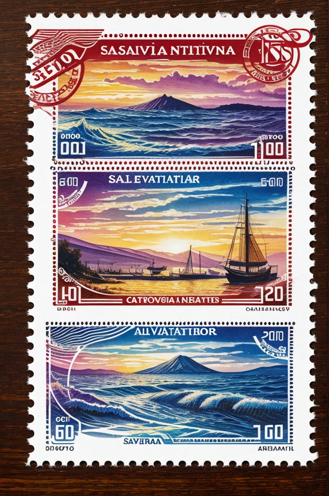 Logo on artistic stamps with the name of SalvaTierra artistic materials 