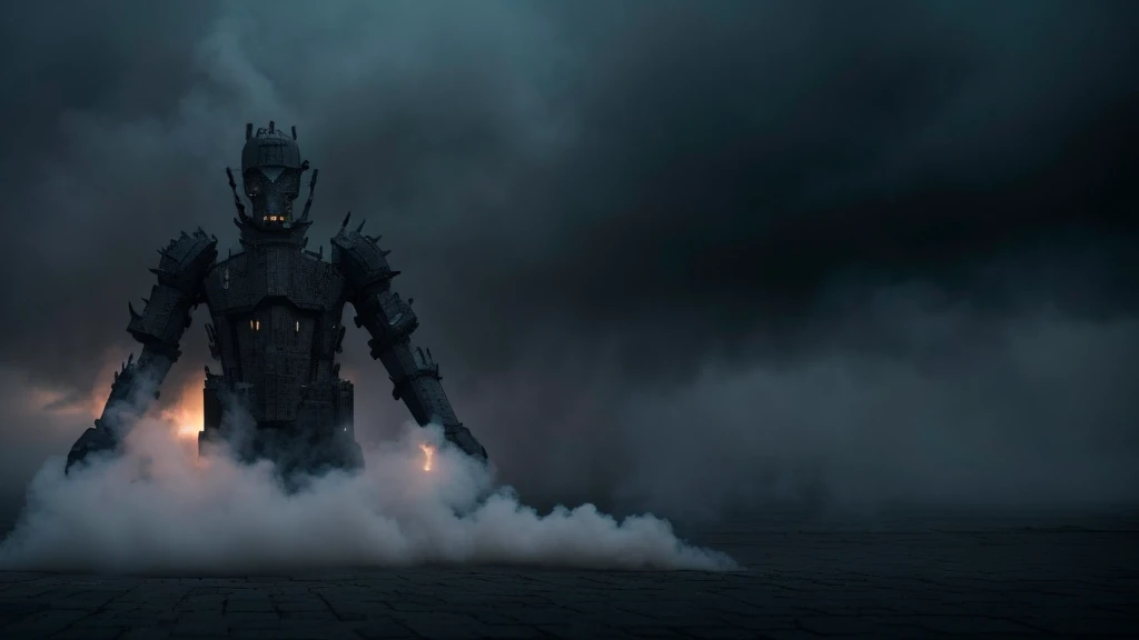Create an entity made entirely of black smoke, with no physical form, but the smoke shows in a haunting way