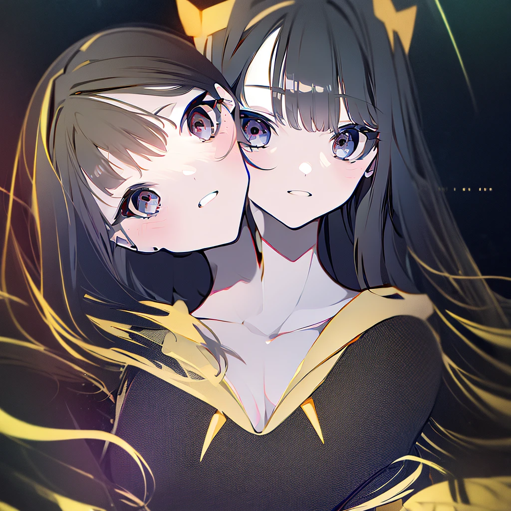 high quality, awarded, high resolution, 8k, (Two heads), 1 girl,