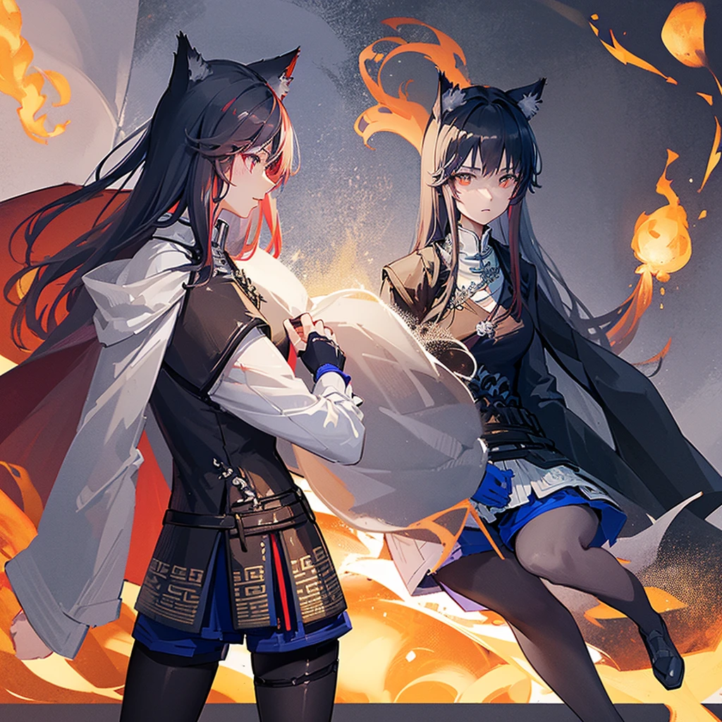 Anthropomorphic cat woman。Cat ears。Wearing ancient Chinese armor、The armor is red and black。
Holding a sword in one hand、Screaming。
The background is an ancient Chinese city wall。Very high quality、A delicate touch。