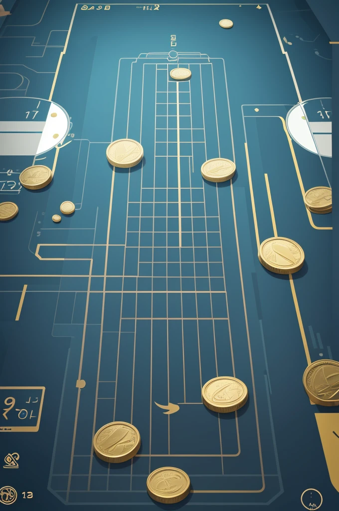 animated graphics and success icons, such as growth charts, falling coins