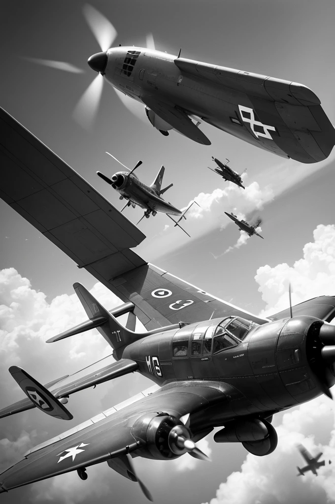 A passenger plane passing through a time portal and entering World War II and being attacked by the Nazis