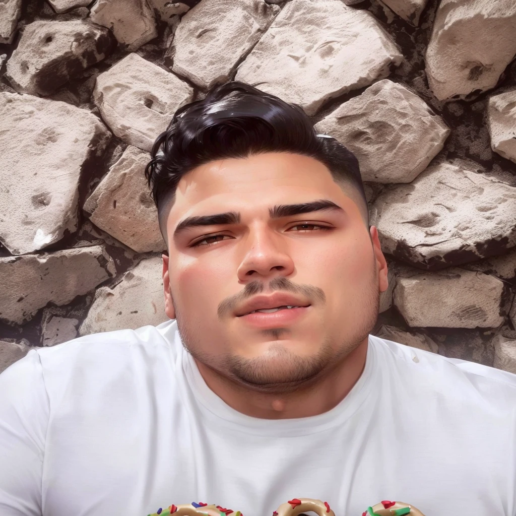 fit man in white shirt and tie with a donut in his mouth, André Rios, frontal image, profile picture with headshot, avatar image, about 28 years old, Serpentina do Twitch / gamer ludwig, José Miguel Roman France, Jose Moncada, caio santos, photo realist, profile image, christian orrillo, Ronaldo Nazario, face picture