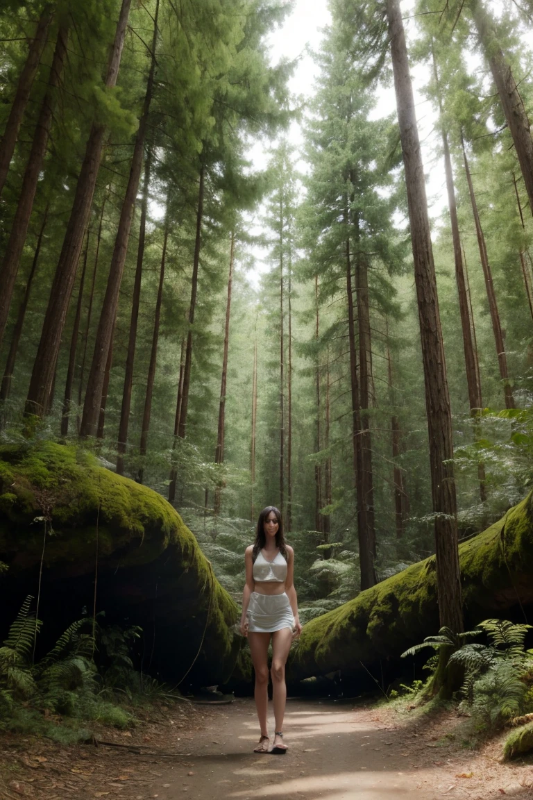 Woman in the forest, sexy, stranded