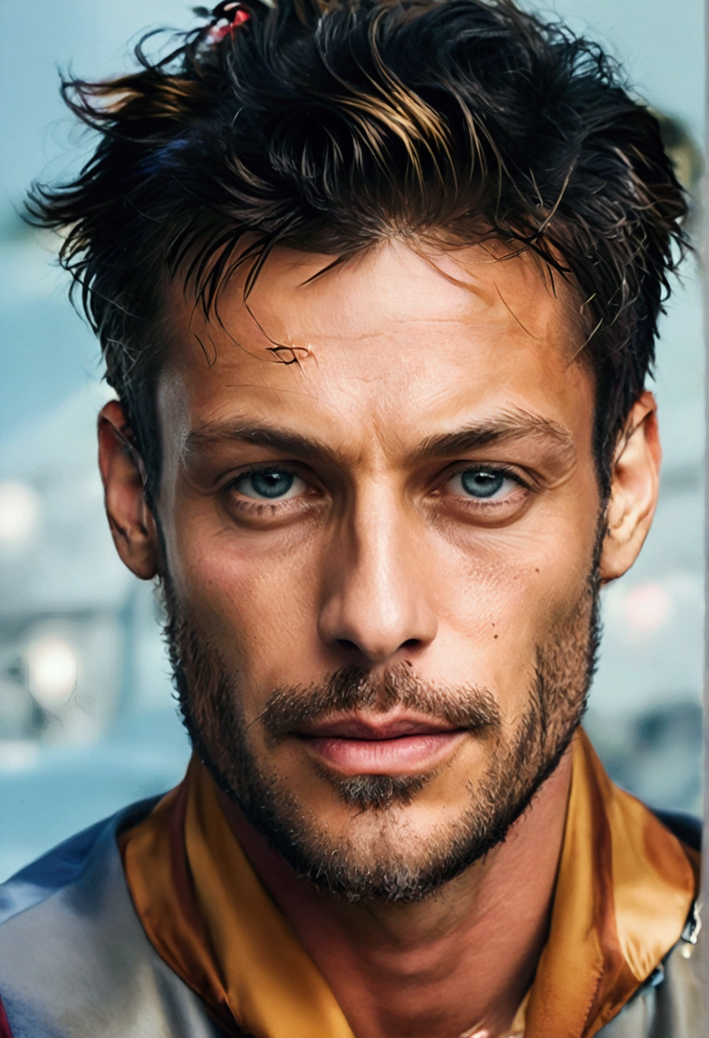 Face similar to Michele Morrone,
A young man,elegant,well muscled,hairy body,white stocking,Ultra-thin tights(detailed eyes:1.3),Topless Nude,Nudity everywhere,Blue eye lump,Black hairs protruding from the bulge., Full body esbian,Character sitting in a chair with arms raised., black fur (pelo corto y elegant,), beautiful pose, elegant man, pretty face, pose elegant real, businessman, (In a striped jacket), (The surrounding environment is a luxurious and classic living room.) (sandy tone images) ultra realistic, Príncipe de la royalty looking, old money aesthetic, italian look, They doubled Joel Kinnaman, traje elegant, rolex, classic car in the background, royalty looking, wearing a Ralph Lauren suit, Double face of Raoul Bova, Italian luxury country mansion in the background
