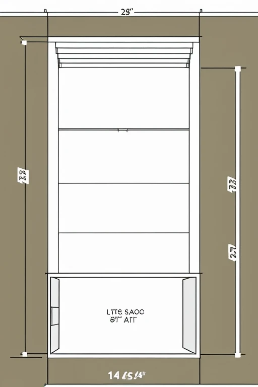 Professional interior sketch with measurements for a small soap shop