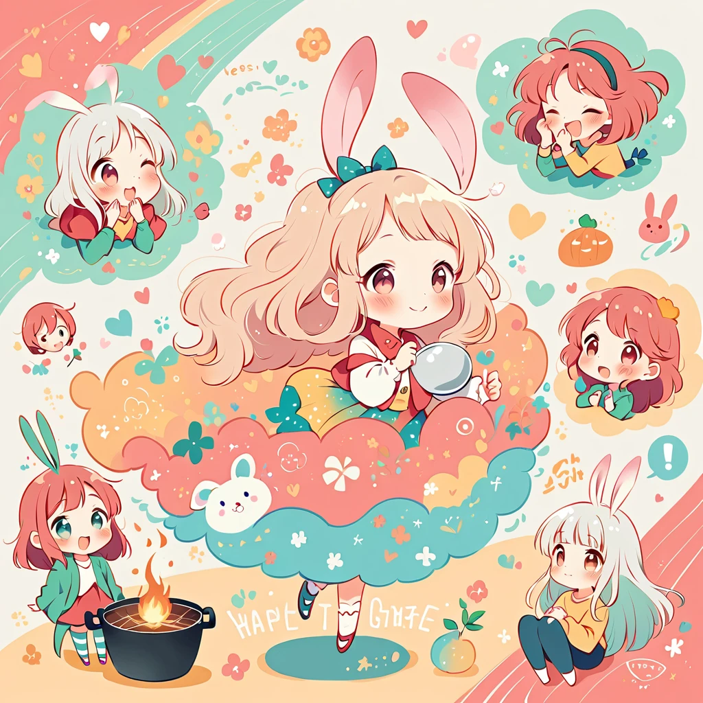 Simple Line Initialism,Abstract art,Urban Background, colorful hearts ,(((The most beautiful girl of all time))), On a bright red campus"YES"Character、beautiful illustration, best quality, cute girl, bedroom, pastel color, fluffy bunny ears, , silver long hair, alert! Alert! Gather around the warm and inviting theme of "Campfire" (キャンプファイヤー). Capture the glow of flickering flames and the camaraderie of people sharing stories, cooking, or simply enjoying the warmth together.