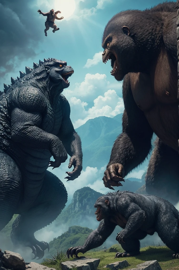 O Godzilla de mines une vs king Kong