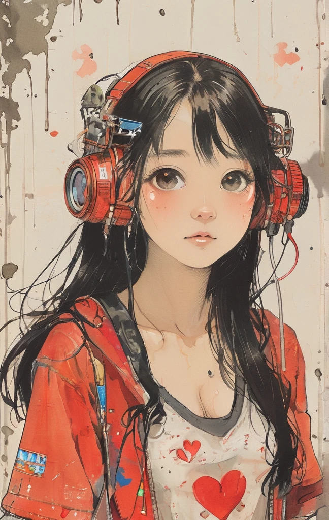Black Star Red and White style, Simple Line Initialism,Abstract art,Urban Background, colorful hearts ,(((The most beautiful girl of all time))), On a bright red campus"YES"Character、beautiful illustration, best quality, cute girl, bedroom, pastel color, fluffy bunny ears, , silver long hair, alert! Dive into the messy and joyful theme of "Playing in Mud" (Playing in the mud). Capture the pure delight and uninhibited fun of people or animals splashing, building, and getting covered in mud.
