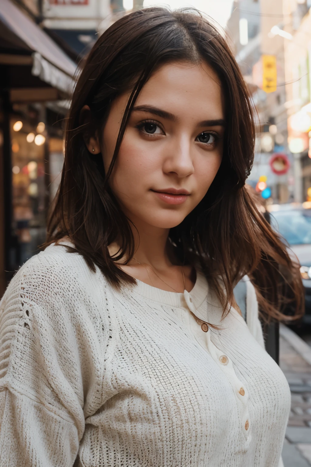 create an instagram looking image of a realistic cute woman