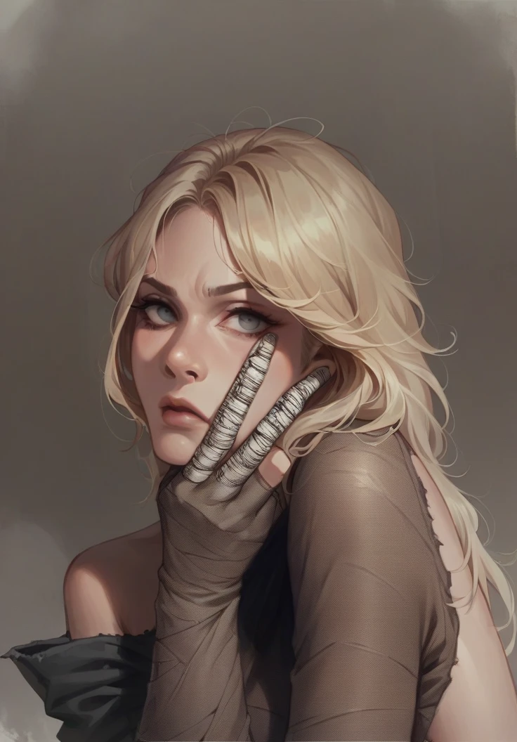 an attractive woman [gunslinger:bounty hunter:0.4] standing in a apocalyptic wilderness (glitchwave style:1) 