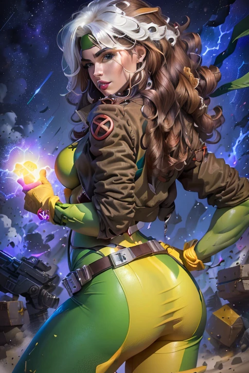 a close up of a woman with a red hair and green and yellow outfit, steven artgerm lau, artgerm and lois van baarle, artgerm julie bell beeple, artgerm colorful!!!, artgerm greg rutkowski _ greg, chris moore. artgerm, extremely detailed artgerm, artgerm lau