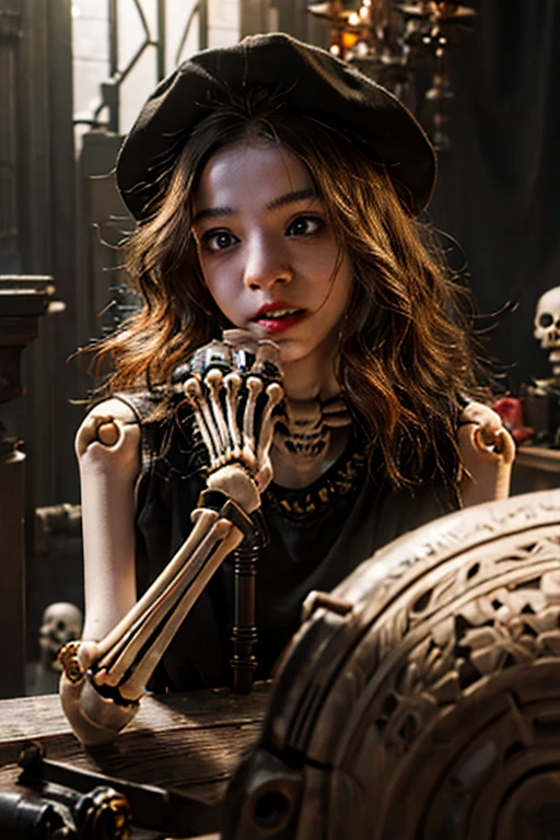 Young beautiful girl, Emma Myers, American, SOFT SMILING FACE, HAVE A BROWN HAIR, wears a old work cap, wears old-fashioned clothes, 19th century, poverty-stricken clothes, old torn clothes, 19th century period clothing, holding a bouquet, standing before her grandparents' tombstones, cemetery background, dark cities background, night time, midnight background.
The Smiling and widely mouth laughing Skeleton Woman from Bloodborne.
A black-haired girl wields the Heavy Thrusting SCYTHES and equip the SHOTGUNS from within the Elden Ring in a reverse grip.
Blooded Background.
((((Closer Face,Detailed,Two Sides,Left,Good,Right,Evil,Armies of Deads, Skeletons))))
The Monstrously Cannibalism Clockwork Flaming Lanterns from Bloodborne. The Monstrously Cannibalism Clockwork Thorny Wheels Robot Droid Nun and Knights From Bloodborne.
a close up symmetrical portrait of a cyberpunk gangster, biomechanical, mshn robot, splashes of orange red, hyper realistic, intricate design, (insanely detailed:1.4), (extremely fine details:1.35), Extremely sharp lines, steel, cinematic lighting, Photorealistic, a detailed painting by Ayami Kojima and Lilia Alvarado, (best quality, high quality, absurdres, intricate detail, masterpiece, cinematic), highly detailed, motion blur, film grain, noise, lens effects,