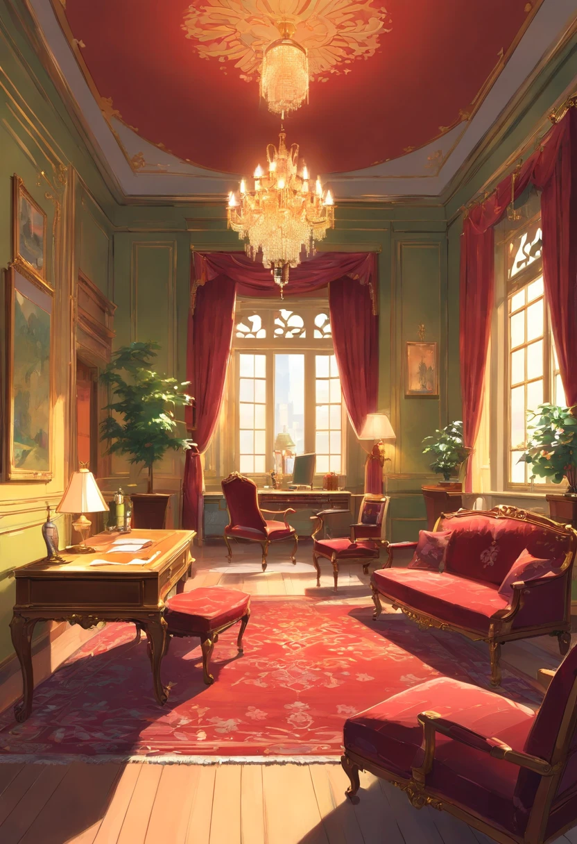 And now I felt a gentle push at the small of my back, and a tug at my hand, as if the room itself was inviting me in. “No--my shoes--” I began, but the push and the tug became firmer and I found myself stepping awkwardly across the threshold, onto the embroidered crimson velvet. The furniture was as grand as the room itself, carved and gilded and polished until it glowed in the sunlight streaming in the windows. There was an enormous bed on a dais, canopied in gold with a sheer white counterpane; the largest dressing-table I could imagine, covered with brushes and combs and cut-glass bottles of perfume and cosmetics; a writing-desk so elegant I could hardly imagine sitting at it; and rich golden velvet sofas and chairs scattered throughout the room, so that I could sit nearly anywhere if the mood suddenly struck me. I took another step into the room, my eyes wandering from the gorgeous walls to the magnificent furniture to the lofty ceiling hung with crystal chandeliers--the room was so large it needed five of them. Night.