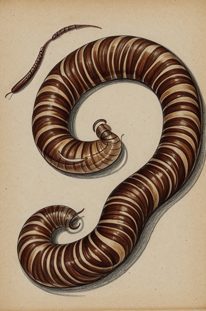 Drawing of leached worm 