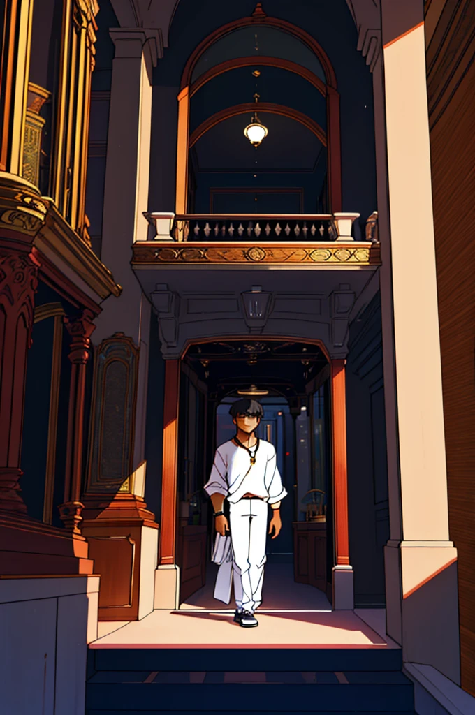 inside a jewelry store, with a balcony, black color, no humans, no persons