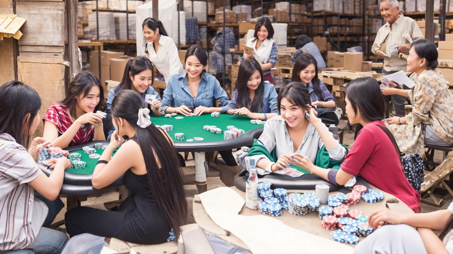beautiful girl, several people sitting around a table Playing Cards in a village, shutter stock, card game, gambling, Getty Imagesส์, playing poker, Play the game, warehouse, Picture taken on 2 0 2 0, family playing, Playing Cards, Amusing, Implementation in early 2020, Thai, poker, stock photo, warehousephoto, A wonderful masterpiece, Getty Images