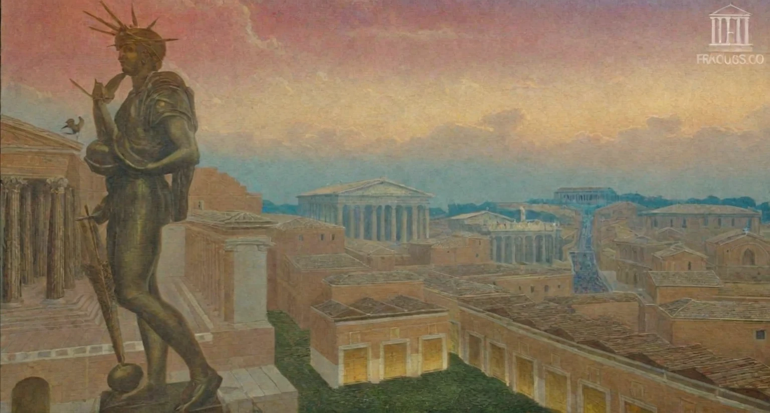 arafed view of a city with a road and a bridge, rome backdrop, rome, all roads lead to rome, rome in background, eternal city, vatican in background, roman historic works, roma, the photo shows a large, colosseo, vatican, city wall, by Pogus Caesar, by Francesco Raibolini, a gigantic
