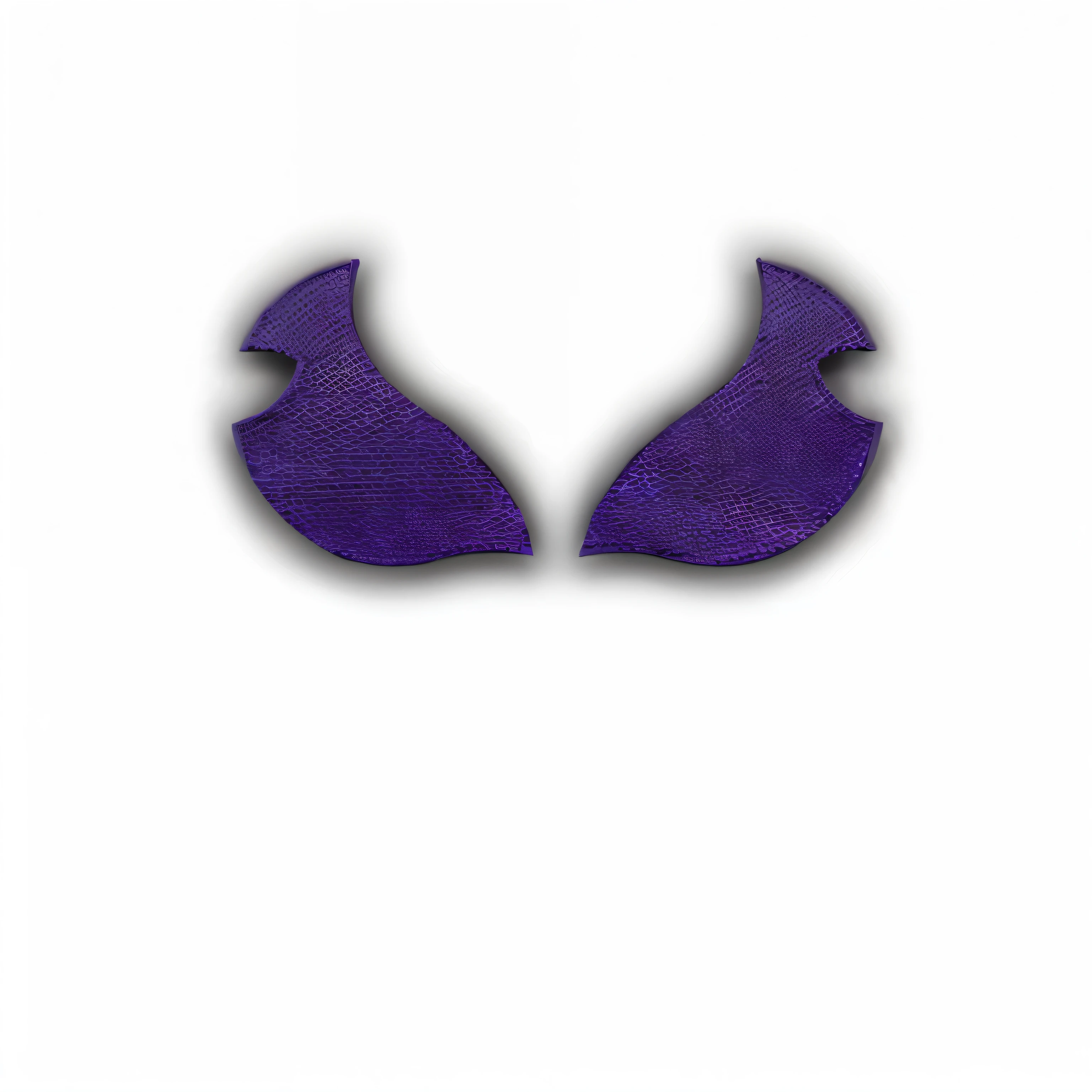 a close up of a purple eye mesh patch with a black outline, dark purple, dark purple garments, violet, textless, push-up underwire. intricate, dark purple scheme, top-down view, top - down view, symmetrical logo, purple leather wings, symbol, oni, violet and black, more dark purple color scheme, full scene shot, symmetric