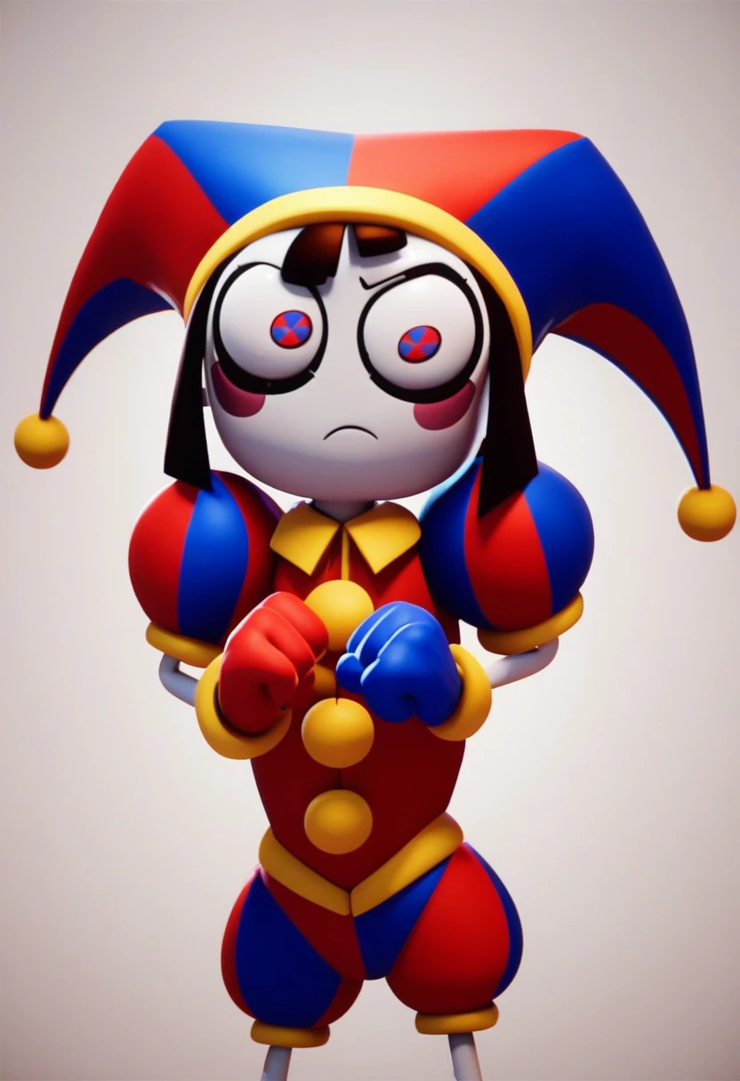 make a jester,pomni, Pomi from the Amazing digital circus ((feminine body)) ((detailed cock)), ((detailed genitals)), ((small genitals)), (cuming), ((cum)), extremely detailed genitals, high quality, 8k, photorealistic, hyper detailed, masterpiece, vibrant colors, natural lighting, studio lighting, sharp focus