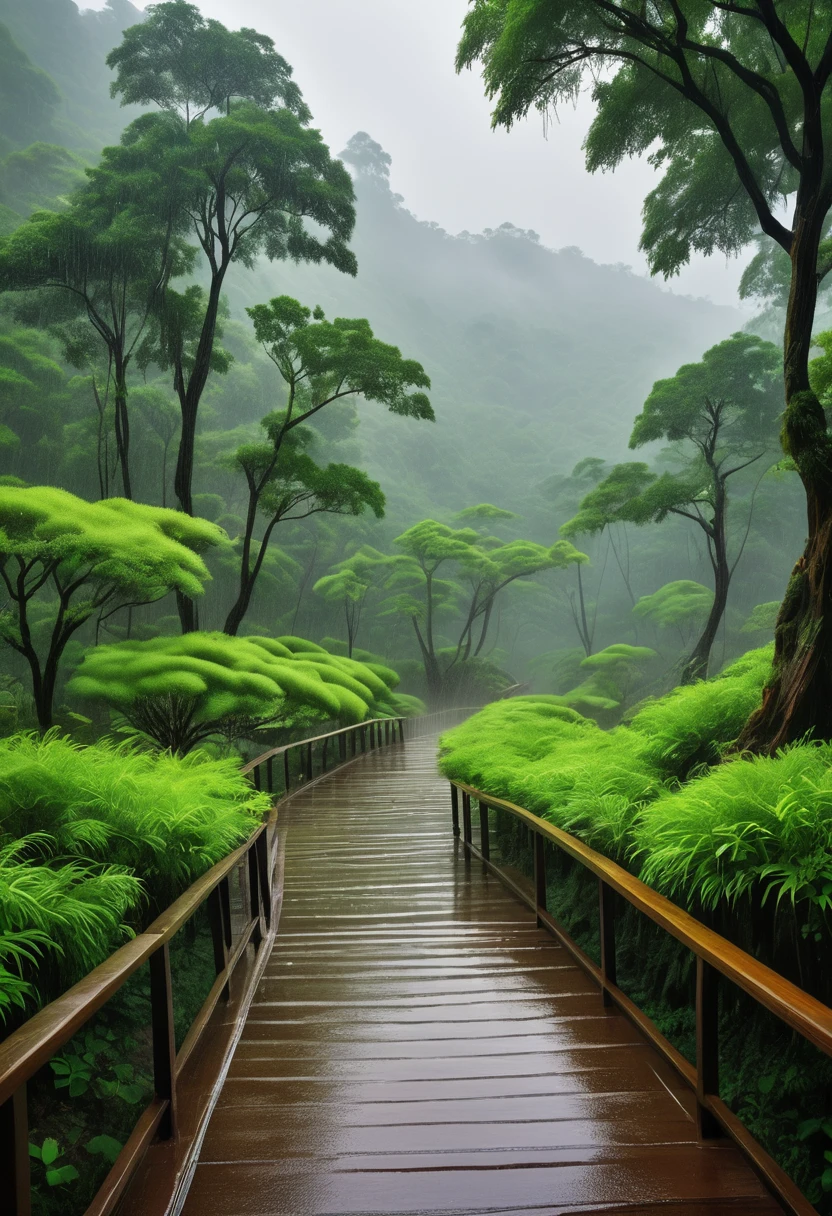 masterpiece,Highest quality,rain,Natural scenery,There are no humans,Realistic,nature Park
