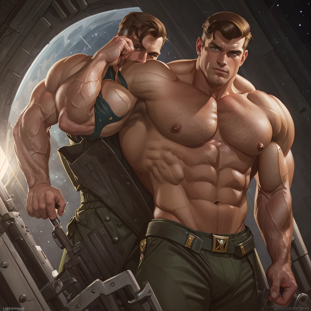  llustration in Leyendecker style :ealistic style, erotic, young Walter von Schönkopf ( Legend of the Galactic Heroes ) face, very gigantic-bodybuilder, bodybuilding poses, 240-inches-biceps, shy smile, random places, trending on artstation, sharp focus, studio photo, intricate details, highly detailed, by greg rutkowski