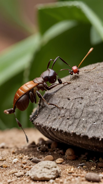 As the days turned colder, the ant stored plenty of food in its anthill, while the grasshopper struggled to find anything to eat. Seeing the grasshopper shivering and hungry, the ant took pity and shared its food.