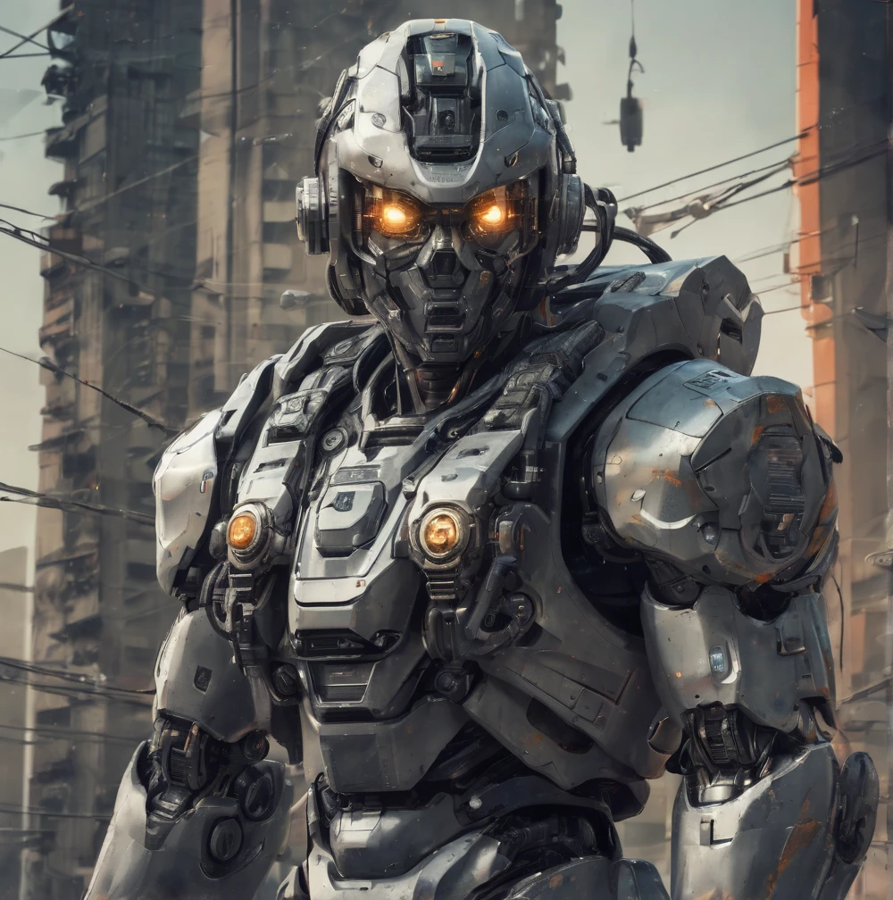 A robotic Swat high technology Soldier fantasy artwork portrait