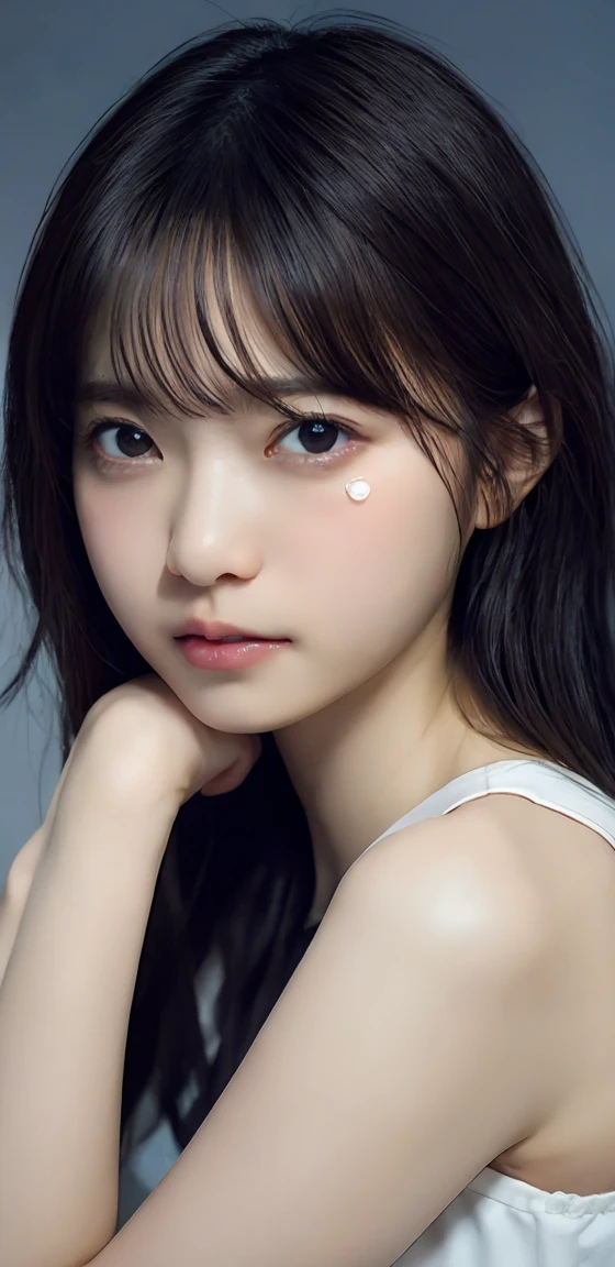 topless、Bottleless、Naked、Big eyes、Big black eyes、Drooping eyes、Completely naked、topless、beautiful breasts、normal breasts、bottomless、All naked、naked、No underwear、not wearing anything、short bob、loose curly hair、I was injured、bleed、endure the pain、A painful look、It hurts、I was scared、It was scary look、はAre crying、Are crying、I'm crying、It was scary、trembling、alone,  idol face,cute、Japanese、 delicate girl, Frank, Sophisticated, thin arms,  innocent eyes, cheek,   shiny pink lips、Keep your lips open、depth of field movie light、blurred background、目 focuokeh dof、professional lighting、soft light、(NSFW:1.1)、bodice subian、beautiful feet、asuka saito、body photo、standing、standing、injury,bleed、bodice subian、It was scary、はAre crying、I'm crying, on body,,standing、 masturbation, juice,saliva trace,body fluid、A painful look、hold back defecation、leaking、thin、traces of being attacked、