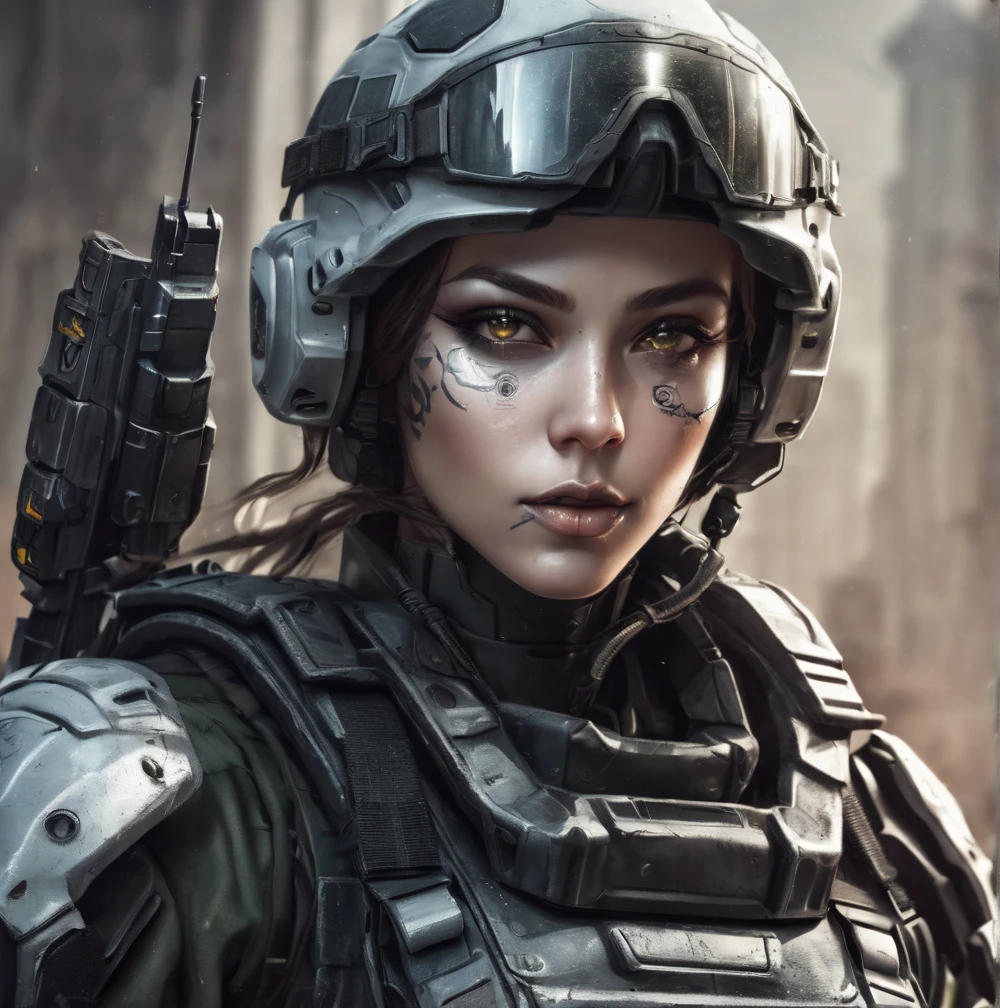 White skin A Swat high technology Soldier fantasy artwork portrait