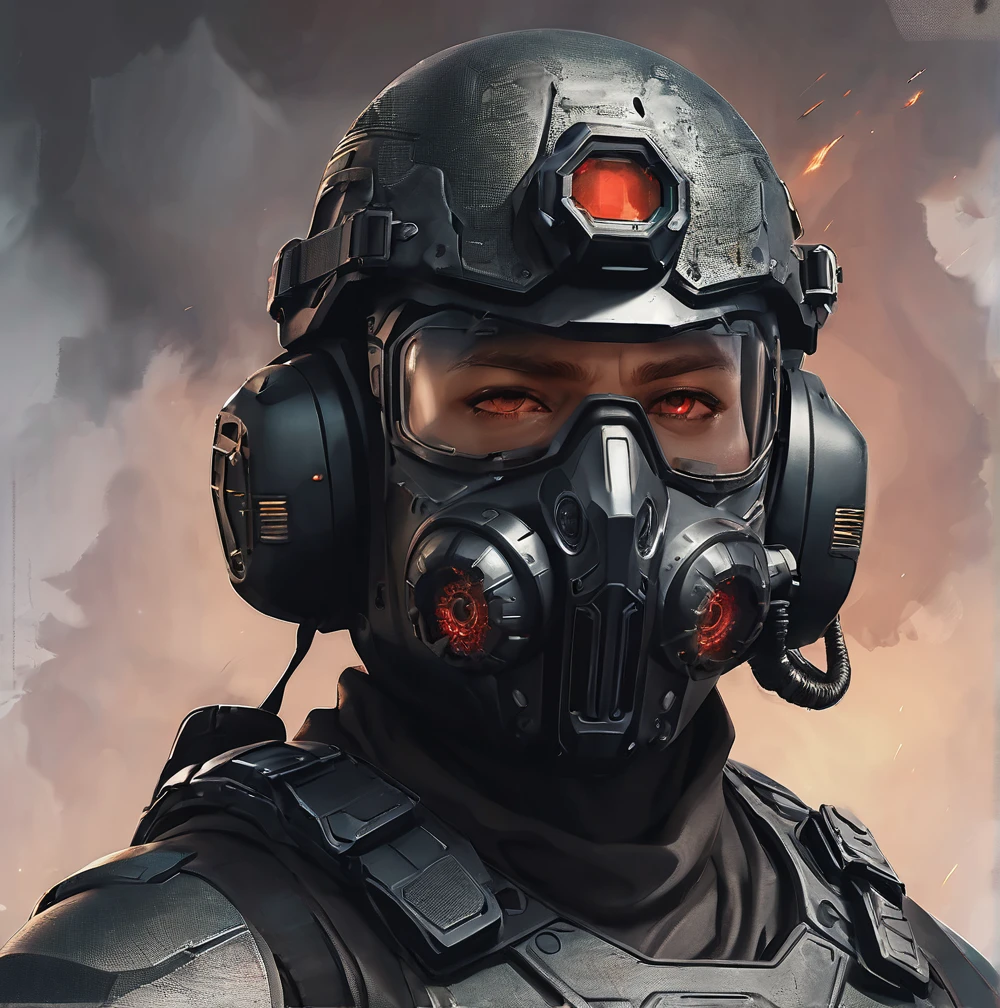 A Swat high technology Soldier fantasy artwork mask