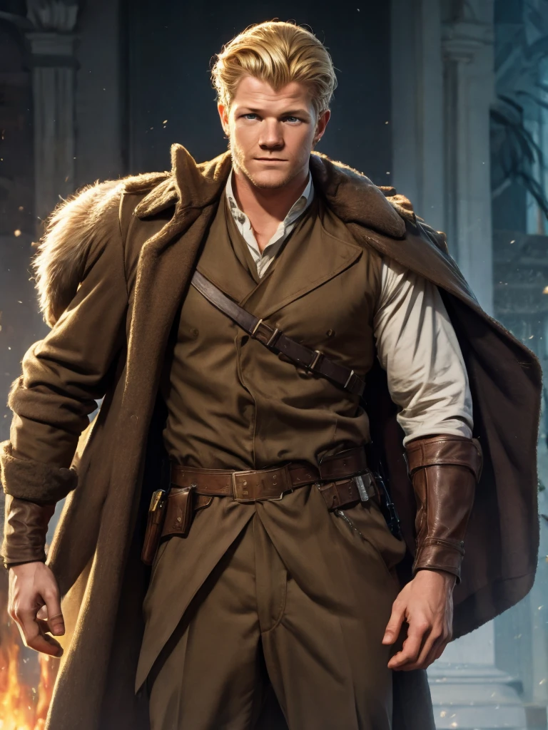  llustration in Leyendecker style : Christopher Egan as Captain David Shepherd ( TV series "Kings " )