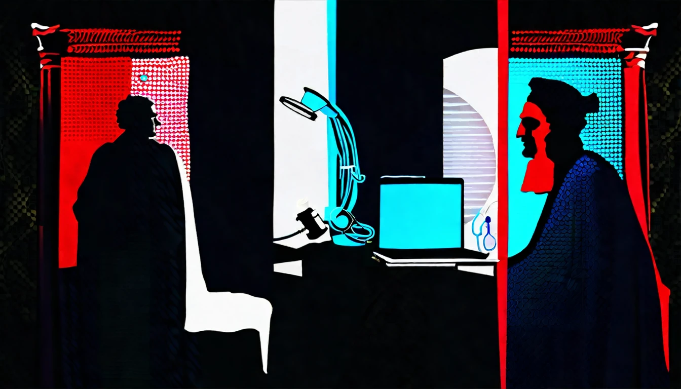 A split-screen showing an ancient Greek physician and a modern doctor treating patients side by side, highlighting the evolution of medical practices -ar 16:9
