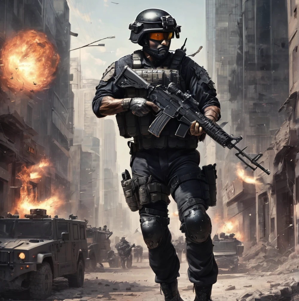 A Swat high technology Soldier fantasy artwork