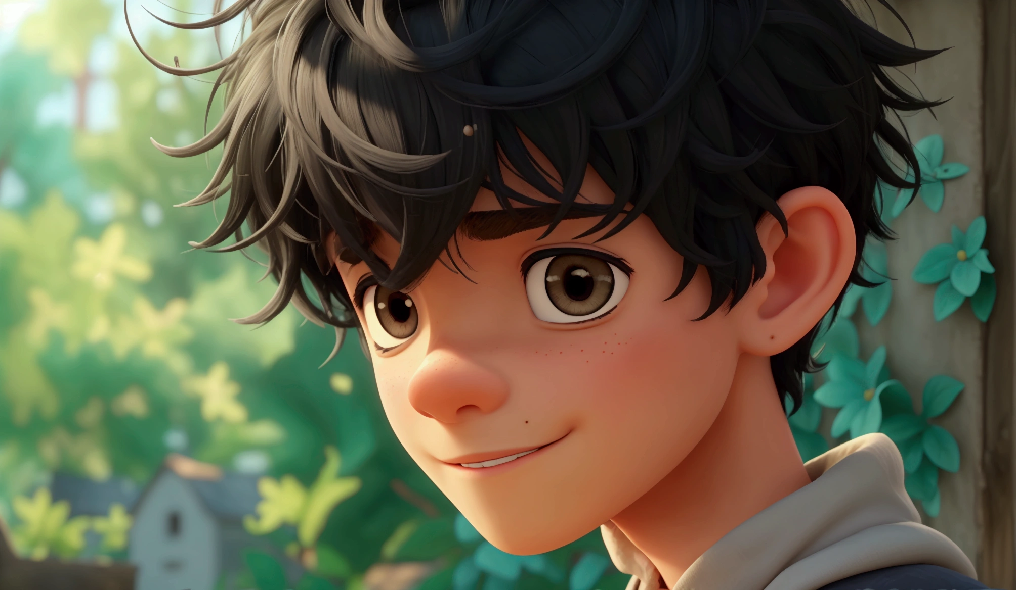 Once upon a time, in a small town, there was a boy named Eduardo with short curly black hair, thin and light eyes.