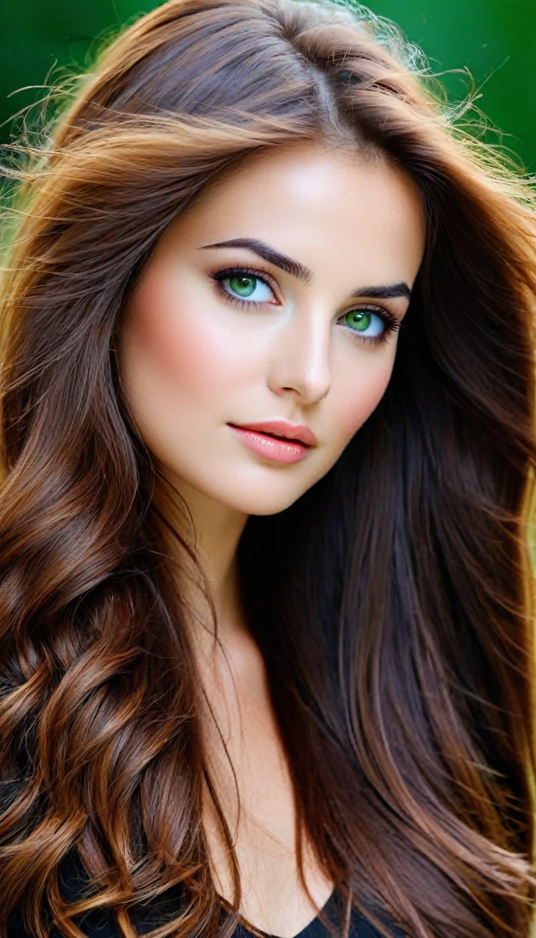 magnifiques cheveux bruns et lisses, qui tombent en cascade autour de son visage. tache de rousseur sur la peau. Elle a de grands yeux verts perçants, bordés de longs cils. Son visage est délicatement parsemé de taches de rousseur, ajoutant une touche de douceur et d'authenticité à son apparence. Sa peau est claire et semble douce au toucher.
Ses traits sont harmonieux, avec des pommettes légèrement saillantes et des lèvres bien dessinées, arborant une teinte rosée naturelle. Elle a un regard à la fois captivant et innocent, ce qui lui donne un charme particulier.
Elle possède un corps de rêve, avec des hanches larges et une poitrine ferme et généreuse. Ses abdominaux sont bien définis, témoignant d'une bonne forme physique. Elle mesure environ 5 pieds 5 pouces, soit environ 1m65.
la photo a été pris de loin pour les réseaux sociaux. elle est dehors