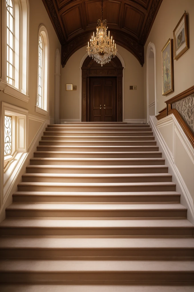 The hall was organized into a staircase with a total of nine steps.. The lower the steps, the more spacious they became. The most spacious step was large enough to accommodate a large football field. Each step was covered with a different colored carpet and had different decorations..