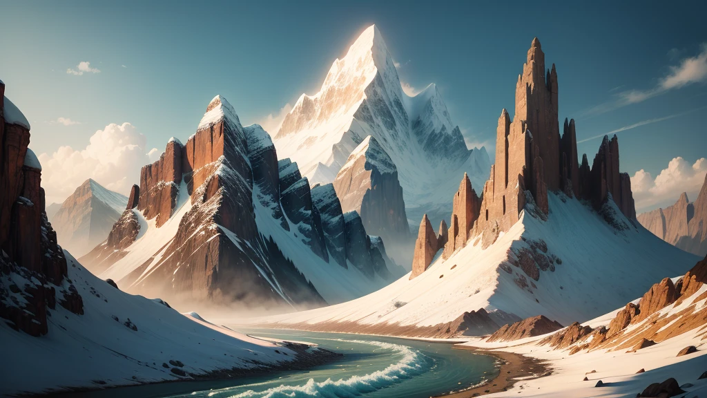 Long ago, in a time when mountains reached to the sky and rivers whispered ancient secrets, stood the Mountain of Integrity, art