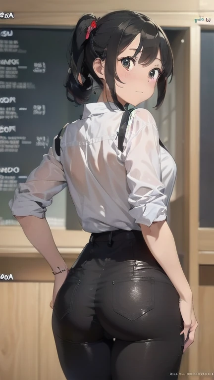 (You must follow these instructions:2),masterpiece, Highest quality, Very detailed,(Seen from behind, the fabric around the hips of the girl&#39;s trousers reveals the unevenness of the panties she is wearing underneath, and the unevenness is depicted delicately and meticulously.:2.4),(A cute, petite, black-haired girl, seen from behind, full body:2.4),(A short Japanese woman is walking alone with her back turned:1.7),(A petite woman with dark hair is seen walking down the street, wearing a casual outfit and showing her whole body.:2.1),(The crack of her ass doesn&#39;t dig in that much when she wears her pants:2.5),(She is short and wears her pants tightly over her cute butt, but underneath the fabric you can clearly see the gap between her panties and her butt.:2.3),(The back side of the panties, the shape of which is clearly visible through the pants:2.4),(Her panties, tucked between her tightly fitted trousers and her soft ass, were clearly visible through the thin fabric of her trousers.:2.6),(A  woman walking ahead of me was wearing pants, and the line between her panties and her buttocks was clearly visible through the fabric.:2.3),(Beautiful Japanese woman:1.5),(An adult woman with a girlish appearance:1.4),(She has the innocence of a young girl.:1.6),(Back view of a woman walking down the street in Tokyo:1.6),(A composition in which she is seen from behind, some distance away, as she walks:1.6),(A slightly plump face:1.5),(A little small in height:1.3),(Slightly thick legs:1.2),(Slightly short legs:1.2),(She looks like a Japanese idol:1.5),(normal body structure:1.9),(Portrait of a short, young woman:3.2)