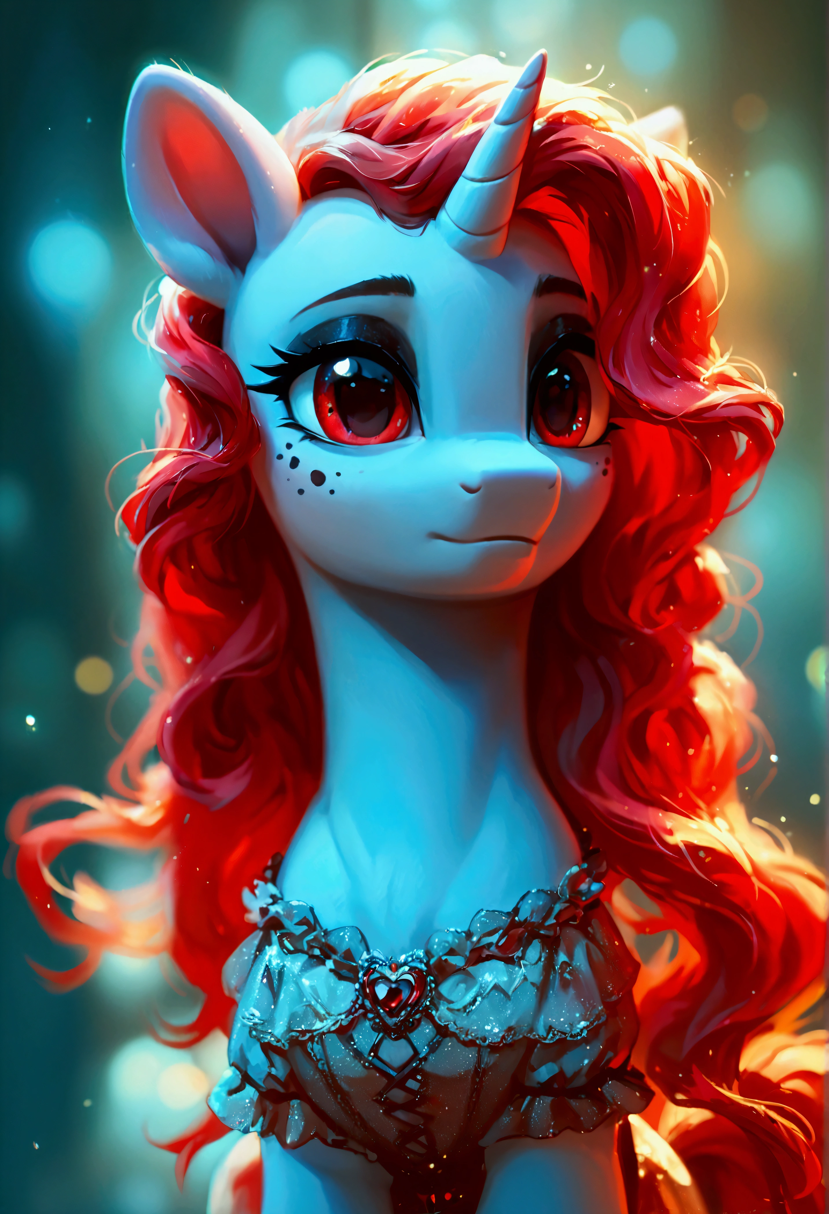 score_9,score_8_up,score_7_up,score_6_up, ((my little pony)), radiant lighting, vibrant colors, whimsical atmosphere, 8K, high resolution, highly detailed, masterpiece, white body, goth style, very long red hair, red eyes, fishnet stockings, dress