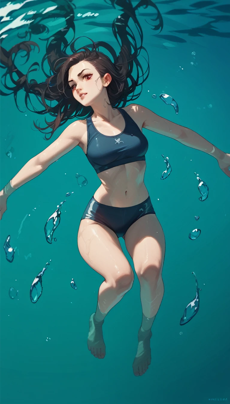 Girl swimming in the sea