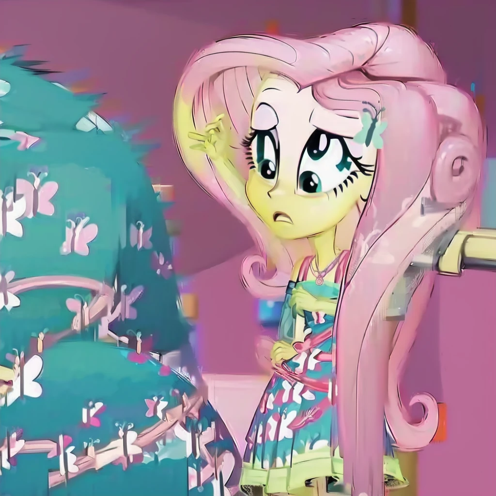 Girl, Fluttershy 
Solo . Simple background , manga style , Fitgirl , Lineart , sfw , monochrome,greyscale,comic