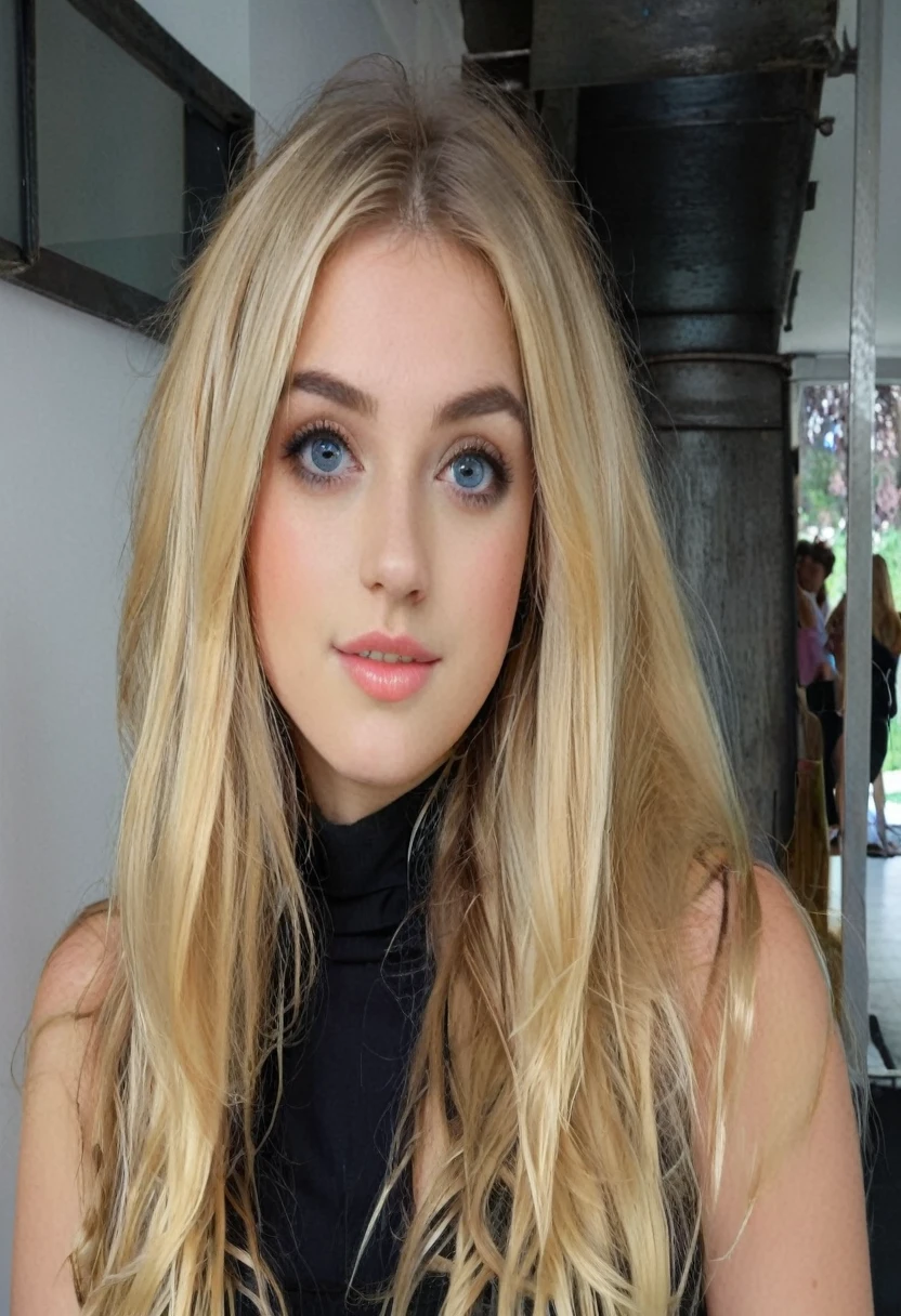 blonde woman with long hair and black top posing for a photo., long blonde hair and big eyes, 18 years, Kailee Mandel, with long blonde hair, long blonde hair and blue eyes, blonde hair and big eyes, A girl with blonde hair, long blonde hair and big eyes, blonde hair and blue eyes, a beautiful blonde, beautiful blonde girl