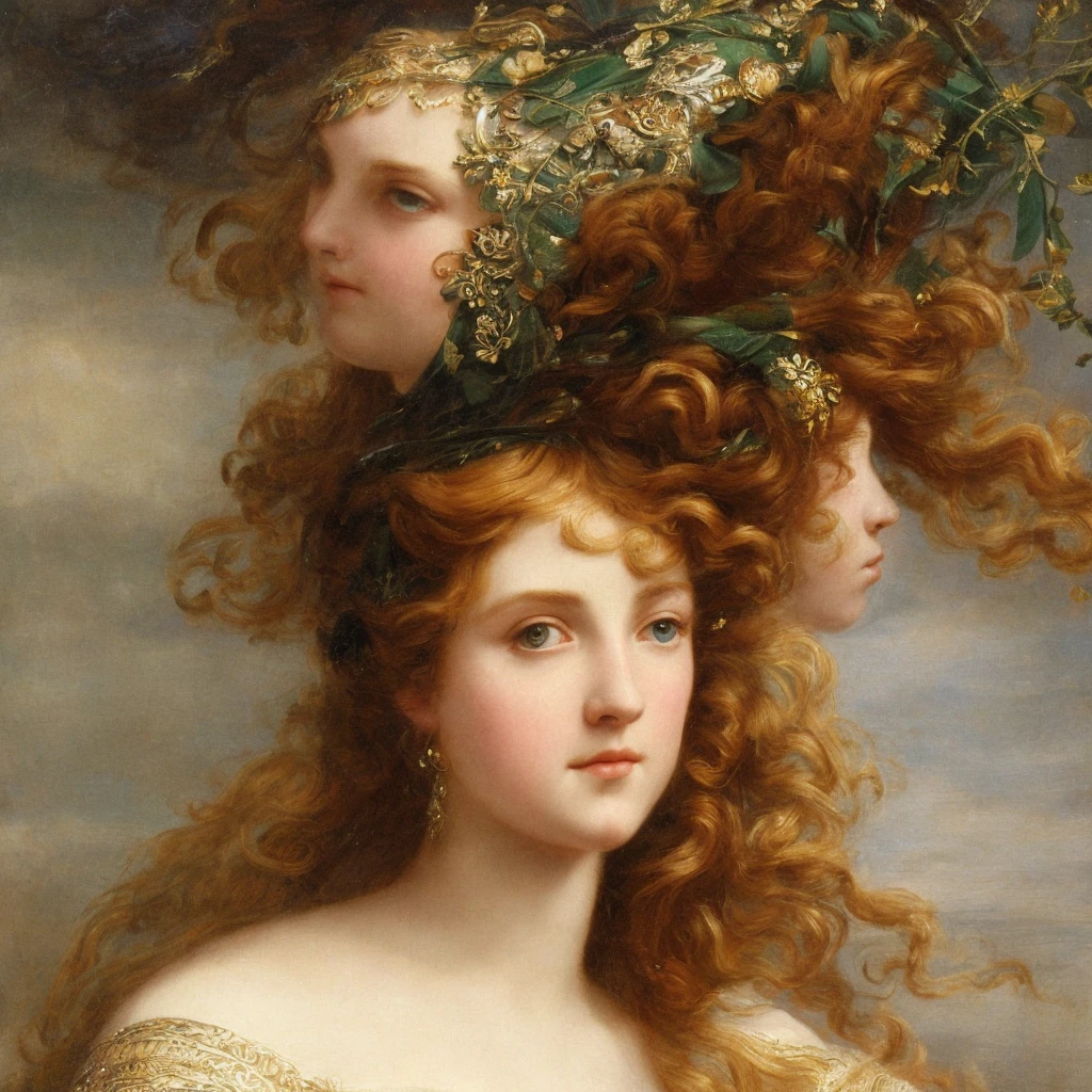 Pre-Raphaelite close-up portrait of a young maiden with long hair, wearing intricate armor, glorious atmosphere, high-quality, high definition