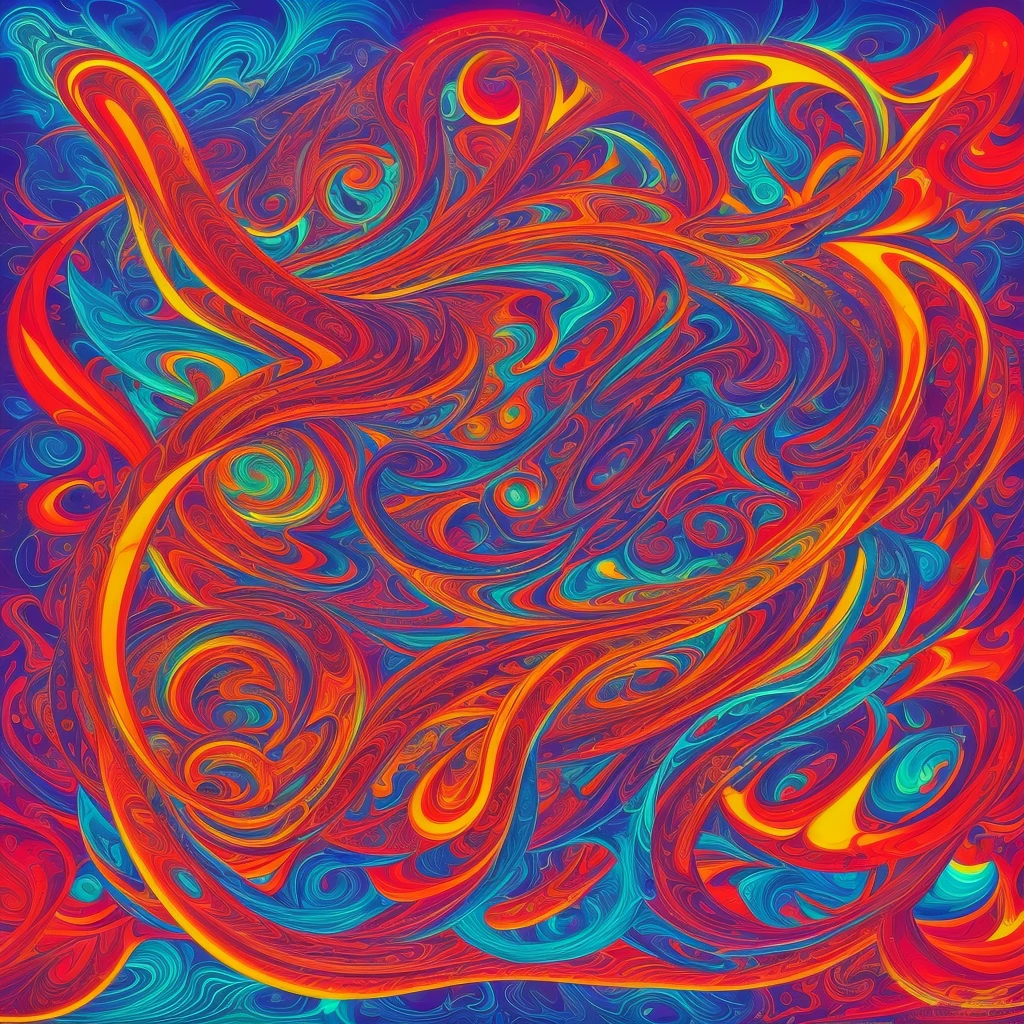 Create a psychedelic rock album cover with Red Hot Chili Peppers influences. The image should have vibrant colors and fluid psychedelic patterns. In the center place the "AeLeXe" logo in a bold and distinctive font style. It incorporates visual elements that evoke rock energy and psychedelic aesthetics, such as undulating shapes, spirals and fractal patterns. It includes some visual references to the Red Hot Chili Peppers style, such as stylized peppers or tribal symbols. Use a palette of contrasting warm and cool colors, such as vibrant red, electric blue, deep purple, and acid green. The composition must be dynamic and captivating, capturing the essence of a modern psychedelic rock sound.