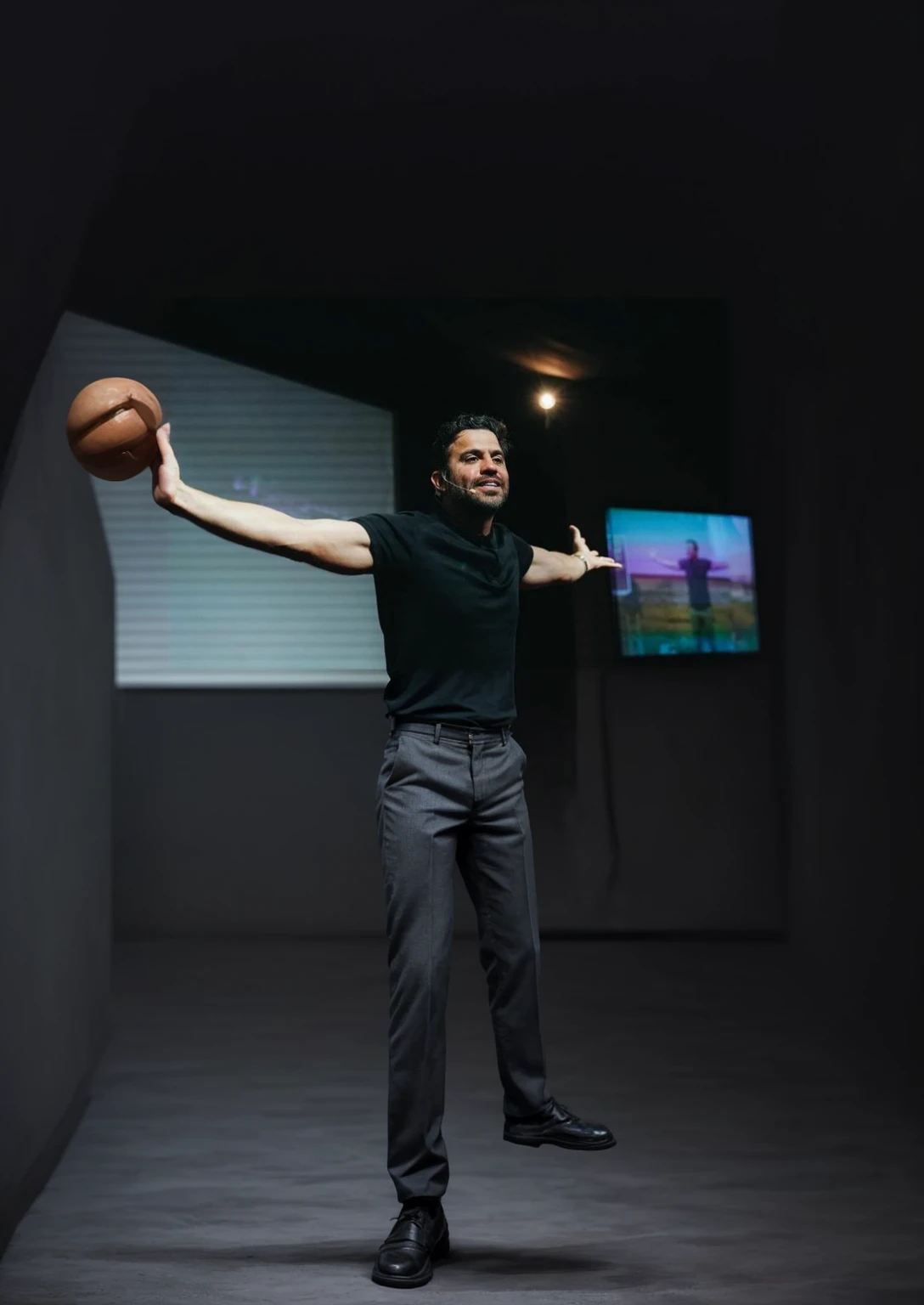 a normal man with an upright posture