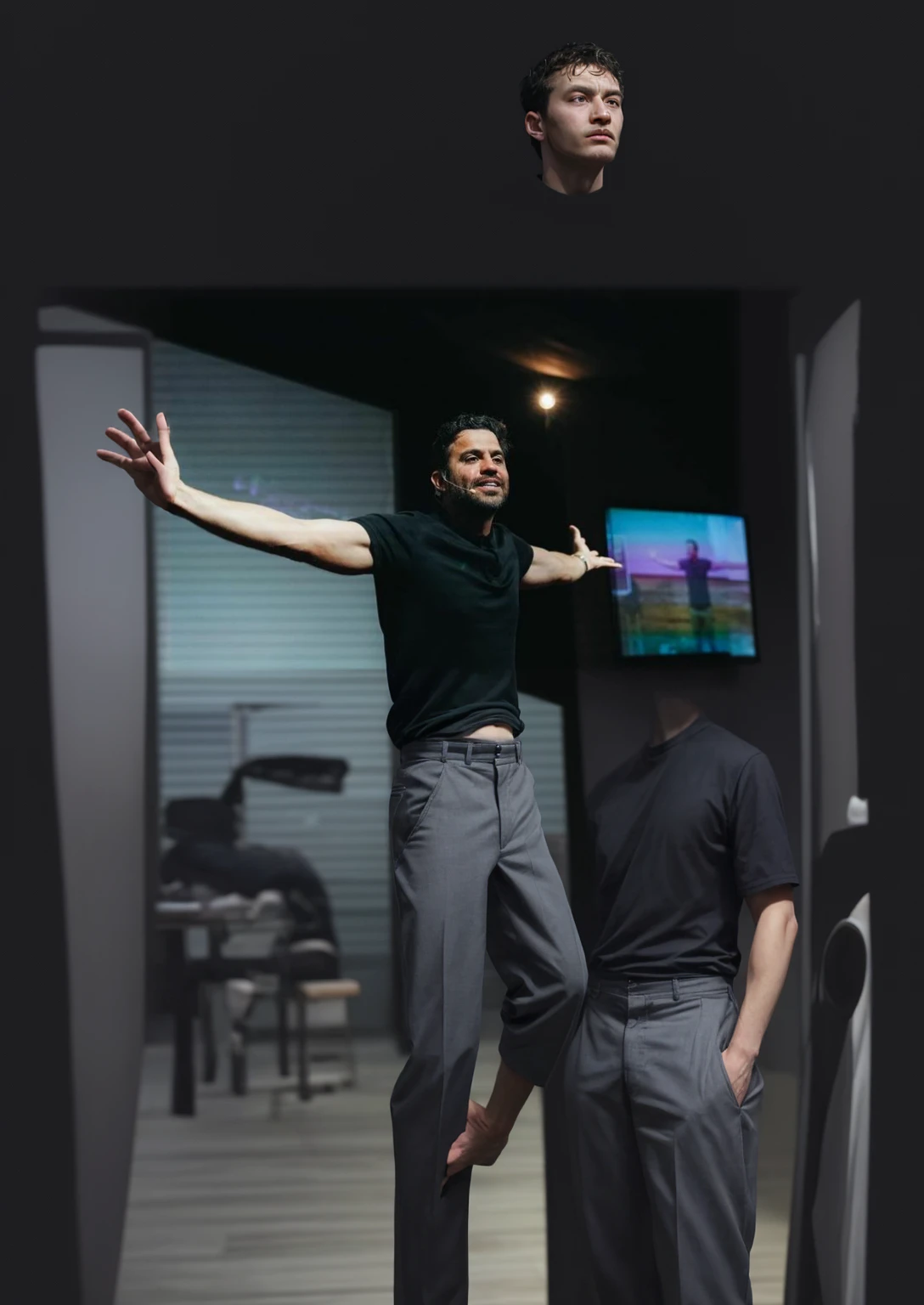 a normal man with an upright posture