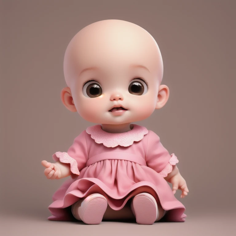 (( best qualityer )) de 9 meses, without hair, baldie, baby, brunette skin, baby fofa, Brown eyes, mulatto, baby muito fofa, baby linda, baby encantadora, pink dress, baby linda