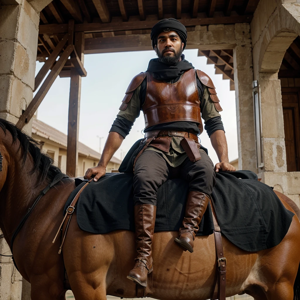 An Islamic Warrior riding a horse